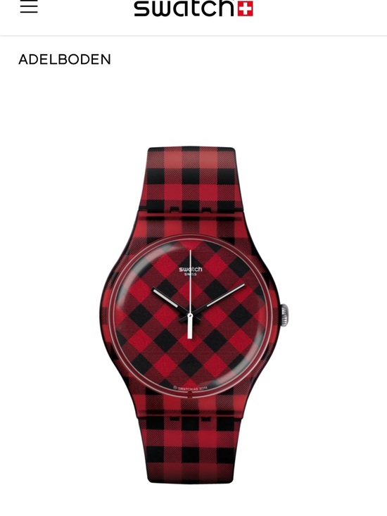 Swatch Accessories - Swatch Adelboden Red and Black Plaid Watch